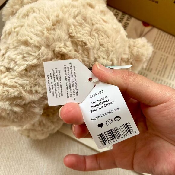 Jellycat Oatus Bear Bartholomew with Ice Cream NYC FAO Schwarz & Dust Bag USA - Picture 4 of 4